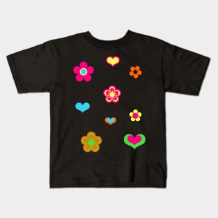 Retro Y2K Fashion 2000s Style Flower Pattern Kids T-Shirt